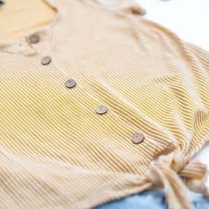 Yellow and white stripped shirt